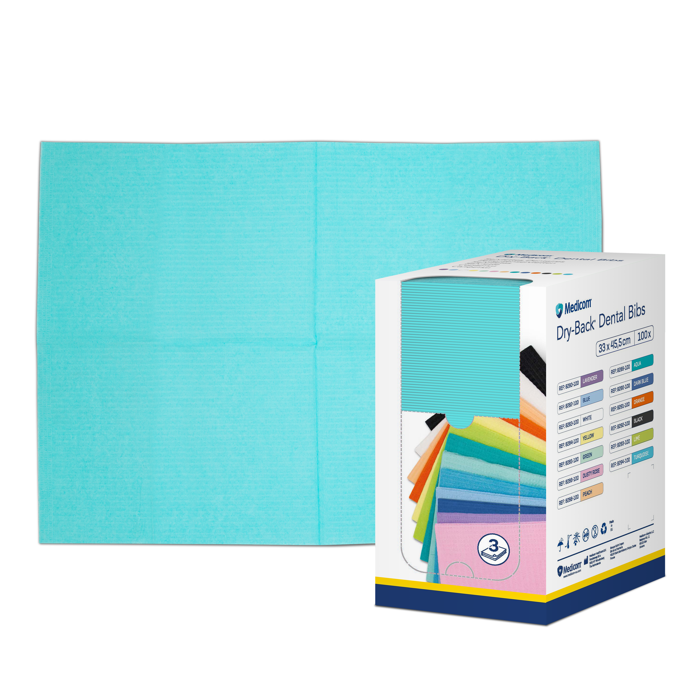 Karton 100 Stück aqua, 33 x 45,5 cm