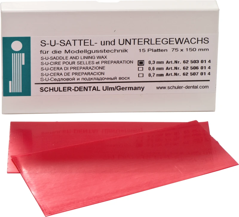 31295 - S-U-SATTEL- und UNTERLEGEWACHS - Packung 15 Stück 150 x 75 mm, Stärke 0,3 mm
