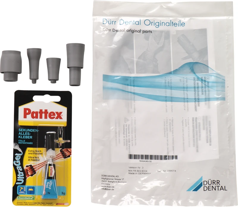 Set 4 Adapter grau, für Saug- und Speichelzieherschläuche Set 4 Adapter grau, für Saug- und Speichelzieherschläuche