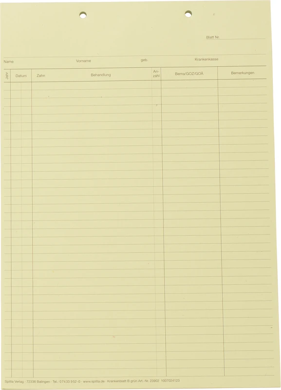 Stück 100 Blatt grün, kopfgelocht, für DIN A5 Stück 100 Blatt grün, kopfgelocht, für DIN A5