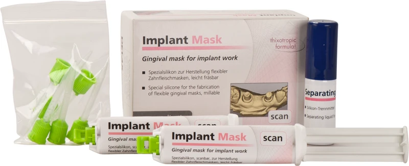 Packung 2 x 10 ml Doppelkartusche mini-mix 1:1 Implant Mask scan, Zubehör Packung 2 x 10 ml Doppelkartusche mini-mix 1:1 Implant Mask scan, Zubehör